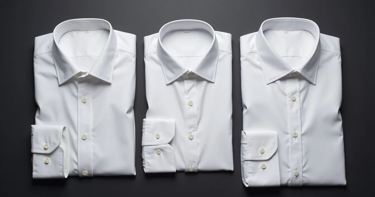Various dress shirt collar styles displayed