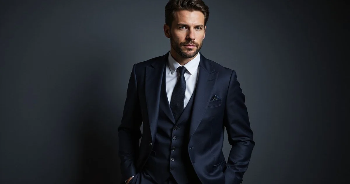 Example of well-fitted suit showing proper proportions